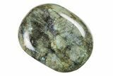 3.6" Flashy, Polished Labradorite Palm Stone - Madagascar - #195474-1
